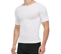 KOCLES Body Shaper Compressione Raffreddamento T Shirt Shapewear Undershirt da Uomo, Bianco, M