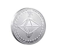 Kocreat Ethereum ETH Ether Moneta Commemorativa Virtuale Bitcoin Wall Street Fortunato Decisione Moneta Hobo Coin Souvenir Moneta Sfida Moneta Replica Collezione Argento