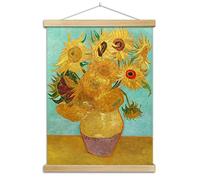 Kocreat Post Impressionismo Girasoli 1888 Wall Art Van Gogh Dipinto a olio Poster Cornice Hanger-Gi Stampa su tela con Pergamena in legno 40 x 54 cm