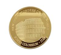 Kocreat Sette Meraviglie del Mondo Commemorativo Oro Moneta Turismo Collezione Moneta Lucky Badge-Liberty Morgan Moneta Libertà Hobo Coin Sfida Moneta Colosseo Romano Italia