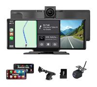 Kocusu Car Tablet Pro Max 2025 10,3 pollici, schermo Apple Car Play con Dash Cam anteriore 4K e posteriore 1080P, schermo CarPlay wireless con funzione Reverse Assist, 64G TF, controllo vocale
