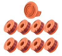 Kocusu Per Worx Bobina tagliaerba 8 pezzi, bobine di filo per Worx WA0010/WA6531, testa di filo, trimmer per trimmer WORX, compatibile con WG163, WG165, WG175, WG180 con tappi, 3.05M/10FT