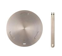 Kocusu Piastra adattatore a induzione in acciaio inox, 16 cm, adattatore a induzione con manico rimovibile, adattatore per piano cottura a induzione, piastra adattatore per moka, pentola per latte
