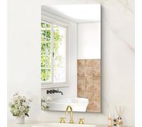 KOCUUY Specchio da bagno rettangolare senza cornice, specchio da parete 50x80 cm, specchio con vetro infrangibile, riflessione HD, design moderno, adatto per bagno