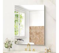 KOCUUY Specchio da bagno rettangolare senza cornice, specchio da parete 60x80 cm, specchio con vetro infrangibile, riflessione HD, design moderno, adatto per bagno