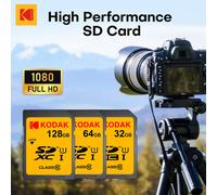 KODAK 100% originale 64GB 128GB Schede di memoria SD Class10 256GB U1 HD Scheda SD Scheda di memoria SDXC V30 Schede di memoria per la fotocamera