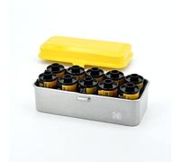 Kodak 120/135 Film Case-per 8 rotoli 120 pellicole/10 rotoli 35mm pellicole, acciaio, ordinare, proteggere la pellicola(Giallo)(pellicola non inclusa)