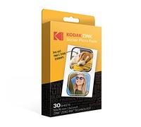 Kodak 2"x3" Carta fotografica adesiva pre-tagliata Zink Premium (30 fogli) compatibile con tutti i prodotti Kodak 2x3" Instant Print, eccetto Printomatic