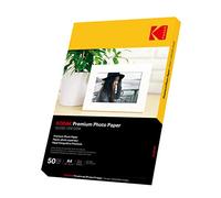 KODAK Carta fotografica ad inchiostro di alta qualità, formato A4, 210 mm x 297 mm, 200 g/m², 50 fogli, per stampante a getto d'inchiostro Canon HP Epson