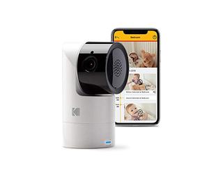 KODAK Cherish C125 Smart Baby Camera con app mobile - Fotocamera per bambini ad alta risoluzione con rotazione remota, inclinazione e zoom, audio bidirezionale