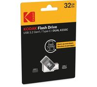 KODAK Chiavetta USB 32 GB K230 Dual Type-C - USB 3.1, doppia connessione tipo A e tipo-C, trasferimento ultra-veloce, design compatto e durevole, colore: nero