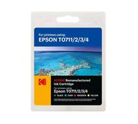 KODAK COMPAT EPSON T0711 2 3 4 BLACK AND COLOUR INK NEW