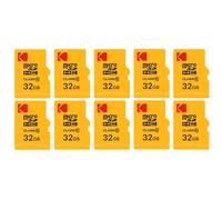 KODAK Confezione da 10 schede di memoria micro SDHC da 32 GB con adattatore, soluzione di archiviazione ad alta velocità