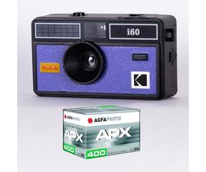 KODAK DA00259 - Confezione per fotocamera i60 e 1 pellicola 400 ISO a 36 pose, obiettivo ottico 31 mm, adatto per pellicole ISO 200/400/800, per pellicole a colori da 35 mm, colore: blu