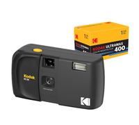 KODAK EC35 - Fotocamera a pellicola da 35 mm, riutilizzabile, senza messa a fuoco, flash integrato, copertura scorrevole, compatibile con principianti (Nero mezzanotte) Kodak Ultramax 400/24 35mm