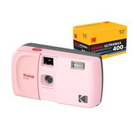 KODAK EC35 - Fotocamera a pellicola da 35 mm, riutilizzabile, senza messa a fuoco, flash integrato, copertura scorrevole, compatibile con principianti (Rosa fard) Kodak Ultramax 400/24 35mm