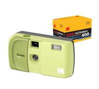 KODAK EC35 - Fotocamera a pellicola da 35 mm, riutilizzabile, senza messa a fuoco, flash integrato, copertura scorrevole, compatibile con principianti (Verde avocado) Kodak Ultramax 400/24 35mm