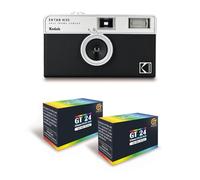 KODAK EKTAR H35 - Videocamera da 35 mm, riutilizzabile, senza messa a fuoco, leggera, facile da usare, nero + 2 pellicole da 35 mm, colore 24 esposizioni