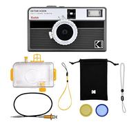KODAK EKTAR H35N Half Frame Film Camera Kit Premium, 35 mm, riutilizzabile, senza messa a fuoco, lampadina, filtro a stella, obiettivo rivestito (pellicola e batteria AAA non incluse) (Nero rigato)