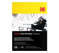 KODAK Fine Art Paper - Carta Fotografica Opaca, Confezione da 20 Fogli, 340g/m², Formato A4 (21x29,7 cm), Stampa a Getto d'Inchiostro Effetto Tela, Alta Qualità, Per Immortalare i Tuoi Ricordi