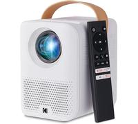 KODAK FLIK HD9 Smart Projector | Mini film portatile bianco per interni ed esterni con app di streaming TV Android, Wi-Fi e Bluetooth, altoparlanti integrati e telecomando vocale