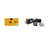 KODAK M35 DA00233 - Fotocamera Ricaricabile 35mm, Obiettivo Grandangolare Fisso, Mirino Ottico, Flash Integrato, Batteria AAA - Giallo + GT PHOTO Pellicola Colore Retrò 35mm - 24 Foto