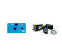 KODAK M35 DA00240 - Fotocamera Ricaricabile 35mm, Obiettivo Grandangolare Fisso, Mirino Ottico, Flash Integrato, Batteria AAA - Blu + GT PHOTO Pellicola Colore Retrò 35mm - 24 Foto