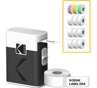 KODAK Label Era M50 Label Maker Machine Bundle, bianco (stampante con 1 rotolo adesivo Label + 12 rotoli, bianco 9 rotoli, rosa/verde/giallo 1 rotolo ciascuno)