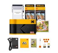 KODAK Mini 2 Era 4PASS Stampante Fotografica Portatile (5.3x8.6cm) (Stampante Fotografica Portatile + 8 Fogli inclusi + Pacchetto accessori e 60 Fogli, Giallo)