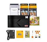 KODAK Mini 2 Era Regalo di Natale 4PASS Stampante Fotografica Portatile (5.3x8.6cm) (Stampante Fotografica Portatile + 8 Fogli inclusi + Pacchetto accessori e 60 Fogli, Nero