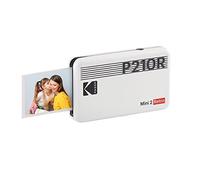 KODAK Mini 2 Retro 4PASS Stampante Fotografica Portatile (5.3x8.6cm) + 8 Fogli, Bianco