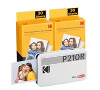 KODAK Mini 2 Retro 4PASS Stampante Fotografica Portatile (5.3x8.6cm) + Pacchetto con 38 Fogli, Bianco
