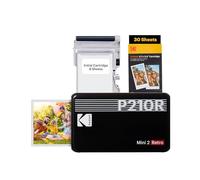 KODAK Mini 2 Retro Regalo di Natale 4PASS Stampante Fotografica Portatile (5.3x8.6cm) + Pacchetto con 38 Fogli, Nero