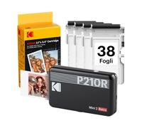 KODAK Mini 2 Retro Stampante Foto 5x7,6cm, 4PASS, 38 Fogli, Nero | Bluetooth, compatibile con iPhone e Android, resistente alle impronte, all’acqua e allo scolorimento