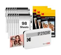 KODAK Mini 2 Retro Stampante Foto 5x7,6cm, 4PASS, 98 Fogli, Bianco | Bluetooth, compatibile con iPhone e Android, resistente alle impronte, all’acqua e allo scolorimento