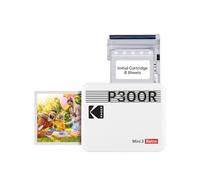 KODAK Mini 3 Retro 4PASS Stampante Fotografica Portatile (7.6x7.6cm) + 8 Fogli, Bianco
