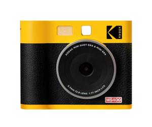 KODAK Mini Shot 4 ERA - Prima fotocamera istantanea 4x4 con stampante integrata, connessione Bluetooth, qualità di stampa 4PASS, resistente all'acqua - Giallo - Nouvo