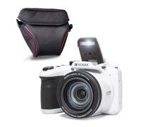KODAK Pixpro Astro Zoom AZ405 + custodia protettiva - Fotocamera digitale Bridge, Zoom X40, grandangolare 24 mm, 20 Megapixel, LCD 3, video Full HD 1080p, OIS, batteria AA - Bianco