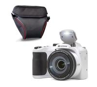 KODAK Pixpro AZ255 - Fotocamera Bridge da 16 MP, zoom ottico 25x, Full HD 1080p, grandangolo 24 mm, stabilizzatore, schermo LCD da 3", custodia inclusa, ideale per viaggi, colore: bianco