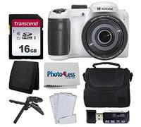 Kodak PIXPRO AZ255 fotocamera digitale (bianco) + custodia per fotocamera Point & Shoot + scheda di memoria da 16 GB + lettore di schede USB + treppiede da tavolo + accessori