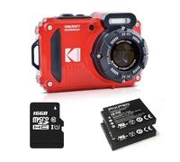 KODAK Pixpro Pack WPZ2 + 2 Batterie + 1 Scheda SD - Fotocamera Digitale Compatta 16M Pixel, Impermeabile fino a 15m, Antiurto, Video 720p, Schermo LCD 2,7 - Batteria Li-ION - Rosso