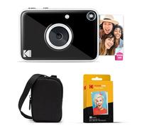 KODAK Printomatic+ Fotocamera Istantanea 10MP Kit Iniziale con Custodia, RGB LED e Carta Adesiva Zink 20pz - Nero