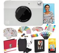 KODAK Printomatic Fotocamera istantanea (Grigio) Pacchetto all-Inclusive + Carta Fotografica Zink (20 Fogli) e Molto Altro