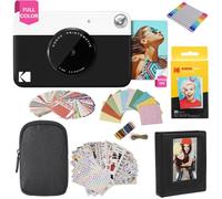 KODAK Printomatic Instant Camera (nero) Bundle regalo + carta Zink (20 fogli) + custodia Deluxe + 7 divertenti set di adesivi + pennarelli a doppia punta + album fotografico + cornici da appendere.