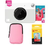 KODAK Printomatic Pacchetto iniziale per macchina fotografica a stampa istantanea a colori + Custodia morbida + Carta fotografica Zink 20pk - Foto colorate su carta adesiva 2x3" - Grigio