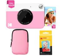 KODAK Printomatic Pacchetto iniziale per macchina fotografica a stampa istantanea a colori + Custodia morbida + Carta fotografica Zink 20pk - Foto colorate su carta adesiva 2x3" - Rosa