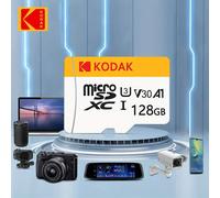 KODAK Scheda Micro SD Duratura Ad Alta Velocità Da 32GB-128GB, Resistente All'acqua, Classe 10 U3, Perfetta Per La Cattura Di Video In 4K HD E Ampia Compatibilità 32G,64G,128G,256GPC