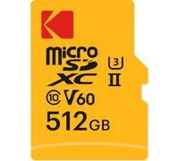 Kodak - Scheda MicroSD da 512 GB, UHS-II U3 V60, velocità ultra veloce 300 MB/s in lettura, 160 MB/s in scrittura, video 4 K/8 K, archiviazione ultra ampia per video e foto, adattatore SD incluso