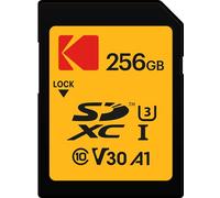 Kodak - Scheda SD UHS-I U3 V30 SDHC/XC, 256 GB, velocità di lettura 95 MB/s, velocità di scrittura, massima 85 MB/s, memoria di video 4 K Ultra HD e foto HD