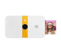 KODAK Smile Fotocamera Digitale a Stampa Istantanea, 10MP con Stampante ZINK 2x3, Schermo, Messa a Fuoco Fissa, Flash Automatico e Fotoritocco, Apribile a Scorrimento, Bianco/Giallo